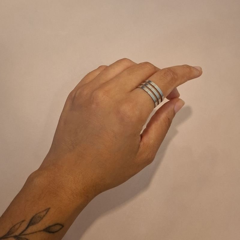 Anel Regulável Fio Triplo Três Fios Em Aço Inox