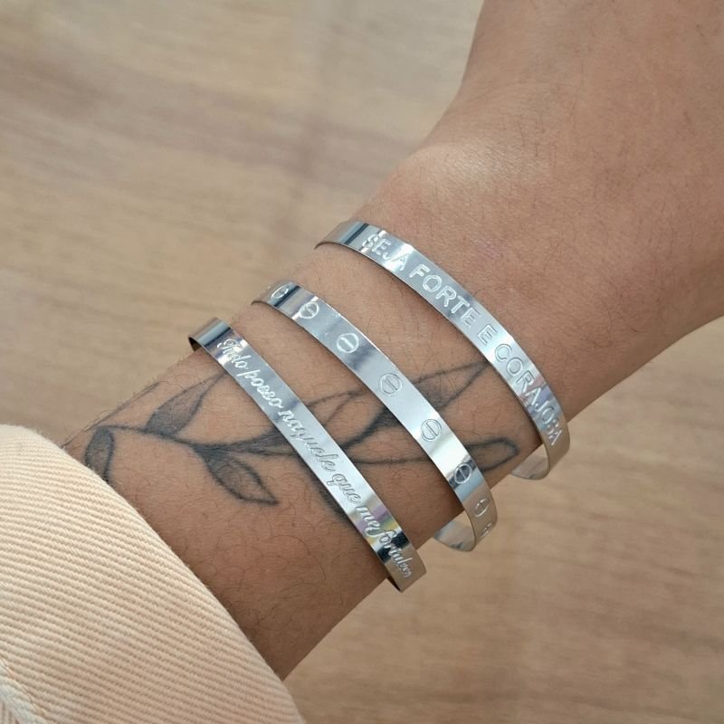 Bracelete Cartier Inspiração em Aço Inoxidável