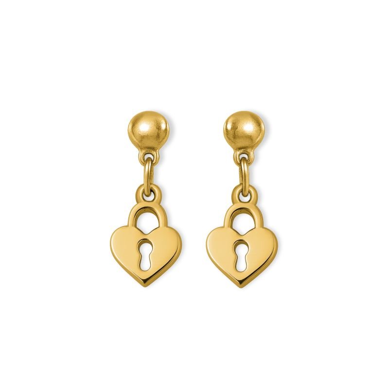 Brinco Coração Cadeado Em Aço Inoxidável