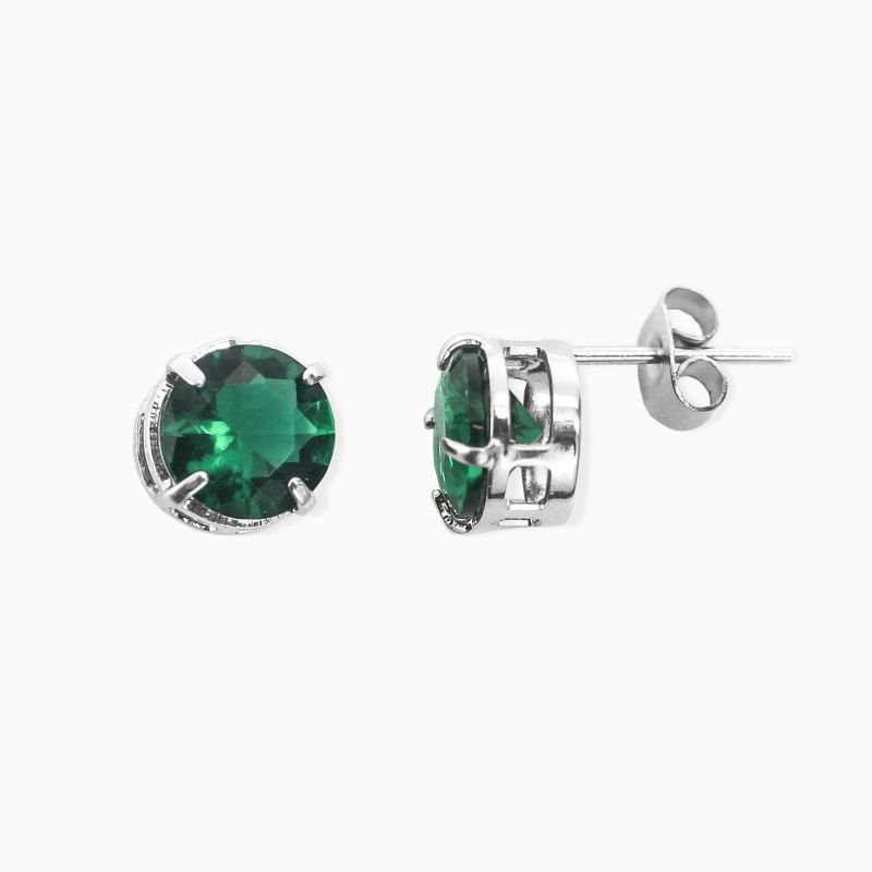Kit Cura Conjunto Colar Mandala Verde M3 e Brinco Zircônia Esmeralda 8mm