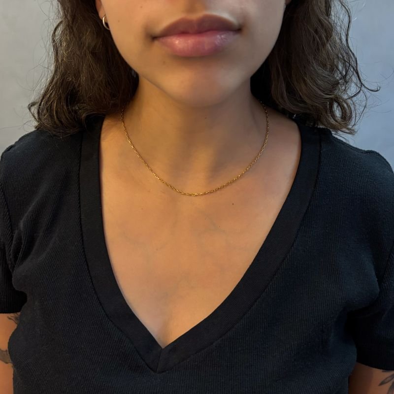 Colar Corrente Elos Cartier Fina Delicada Em Aço Inoxidável