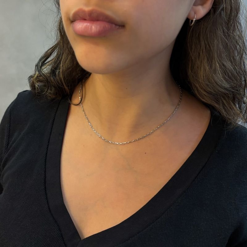 Colar Corrente Elos Cartier Fina Delicada Em Aço Inoxidável