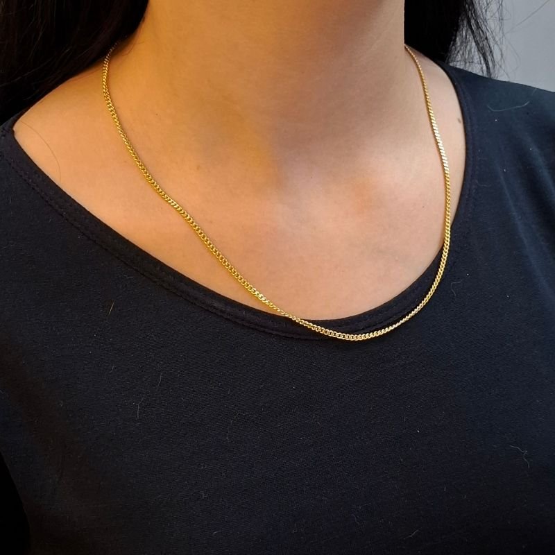 Colar Corrente Elos Groumet Chanfrada 2mm em Aço Inoxidável