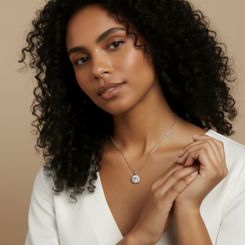 Colar Ponto de Luz Cravejado de Zircônia em Aço Inox