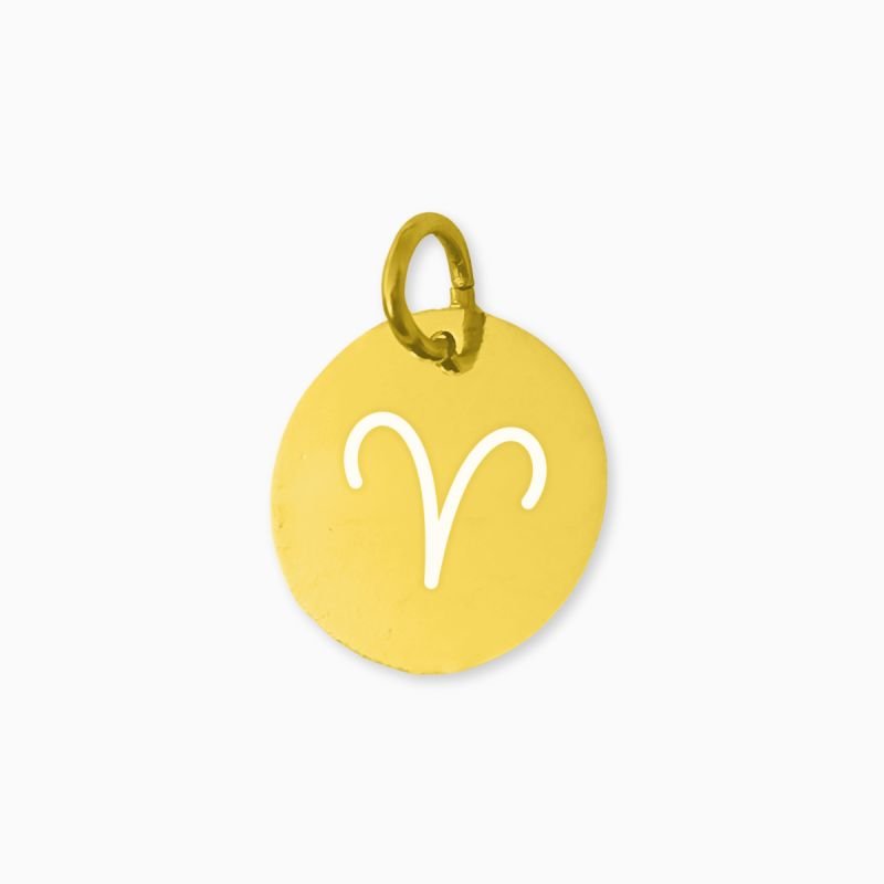 Pingente de Signo Áries Medalha em Aço Inoxidável