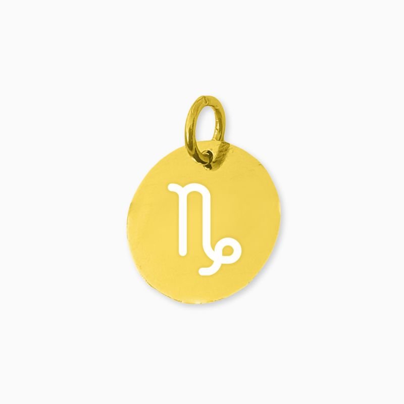 Pingente de Signo Capricórnio Medalha em Aço Inoxidável