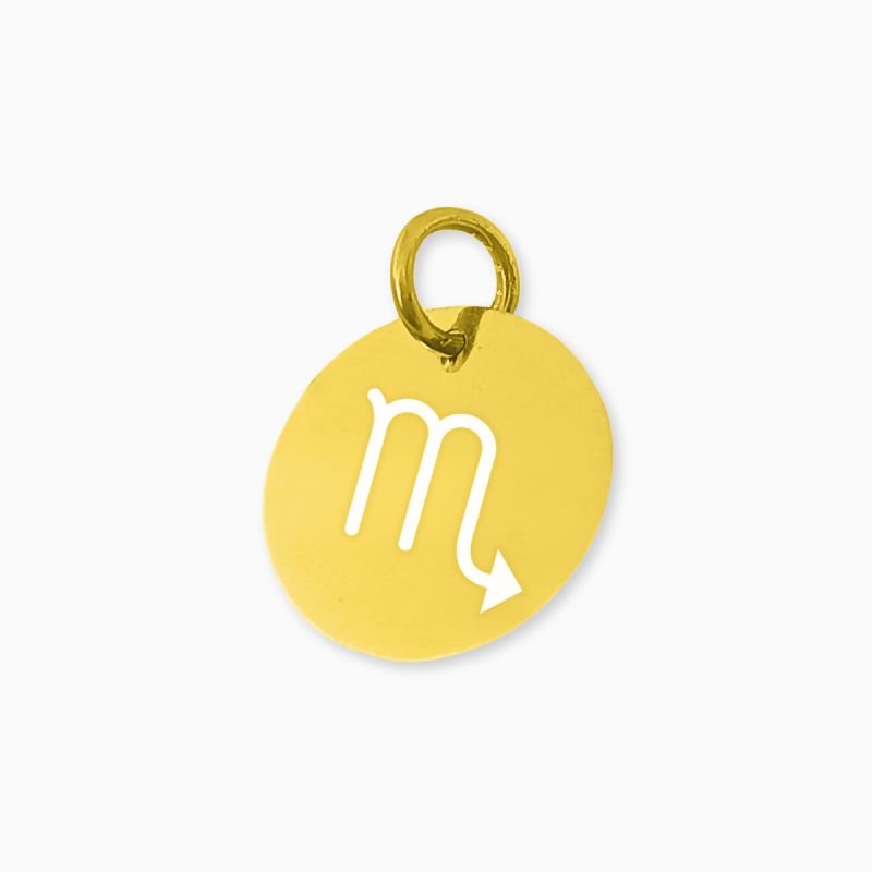 Pingente de Signo Escorpião Medalha em Aço Inoxidável