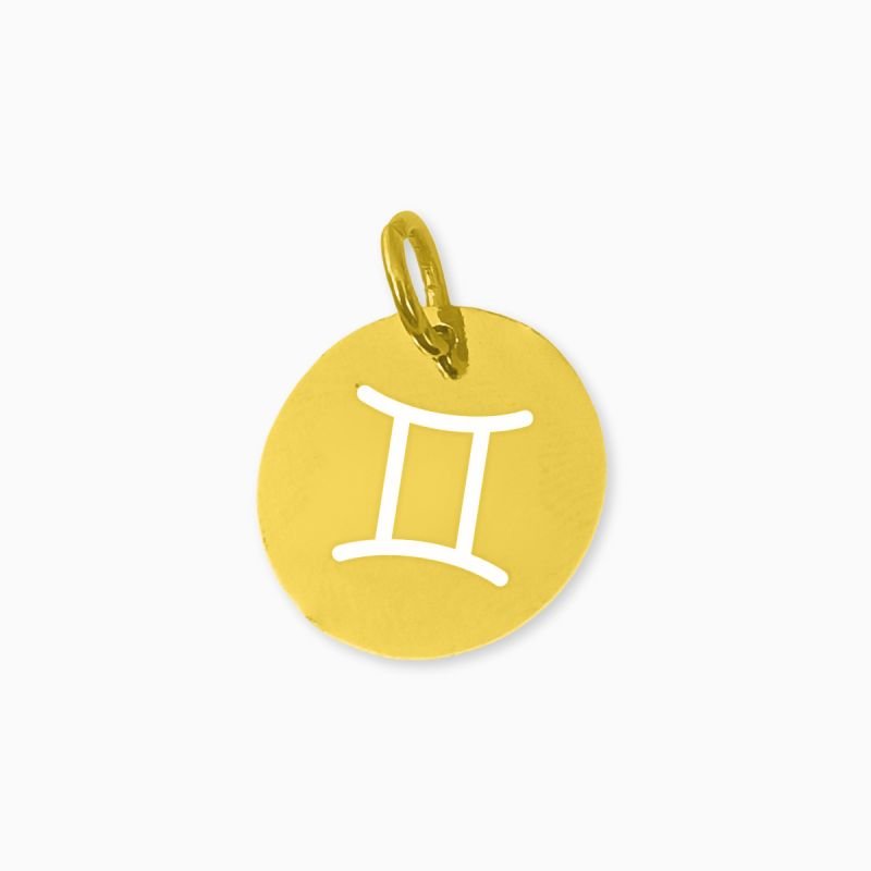 Pingente de Signo Gêmeos Medalha em Aço Inoxidável