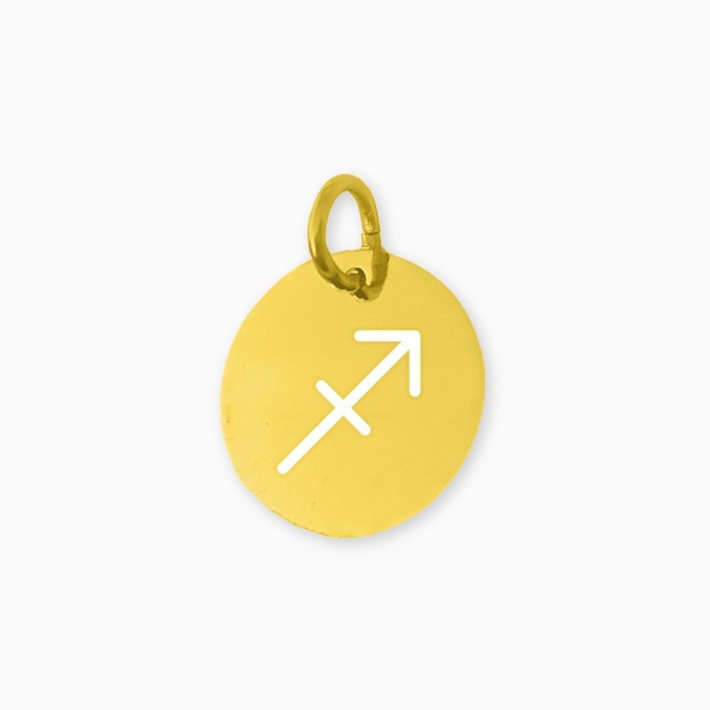 Pingente de Signo Sagitário Medalha em Aço Inoxidável