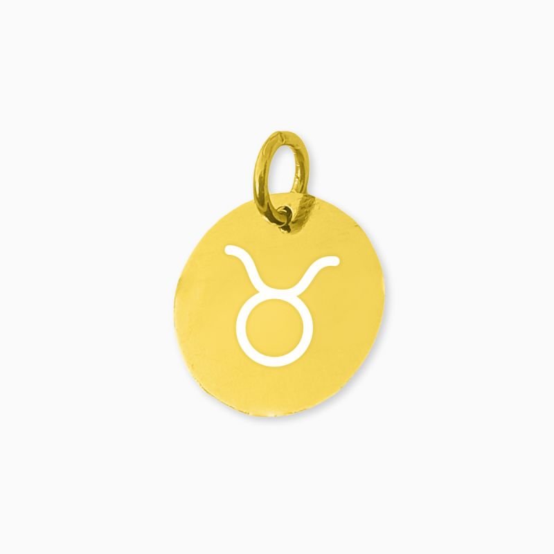 Pingente de Signo Touro Medalha em Aço Inoxidável
