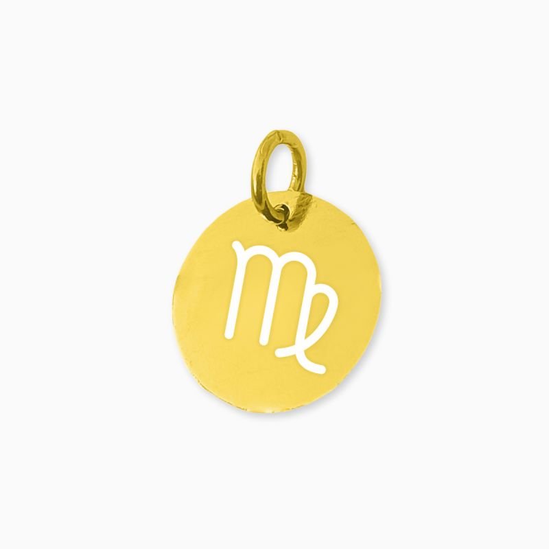 Pingente de Signo Virgem Medalha em Aço Inoxidável