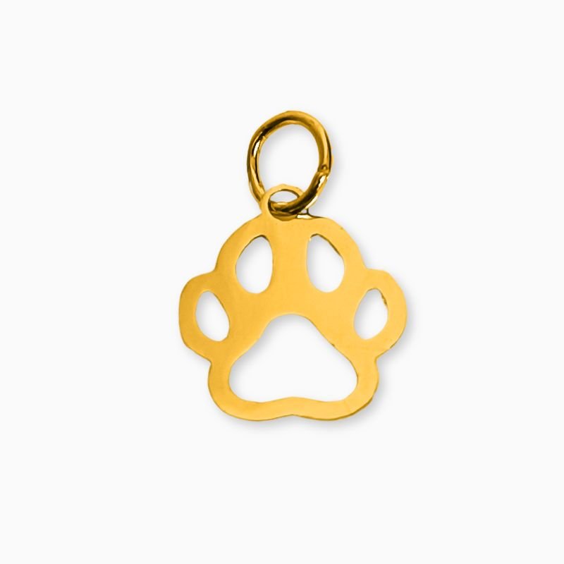 Pingente Patinha Pet Cachorro Gato em Aço Inoxidável