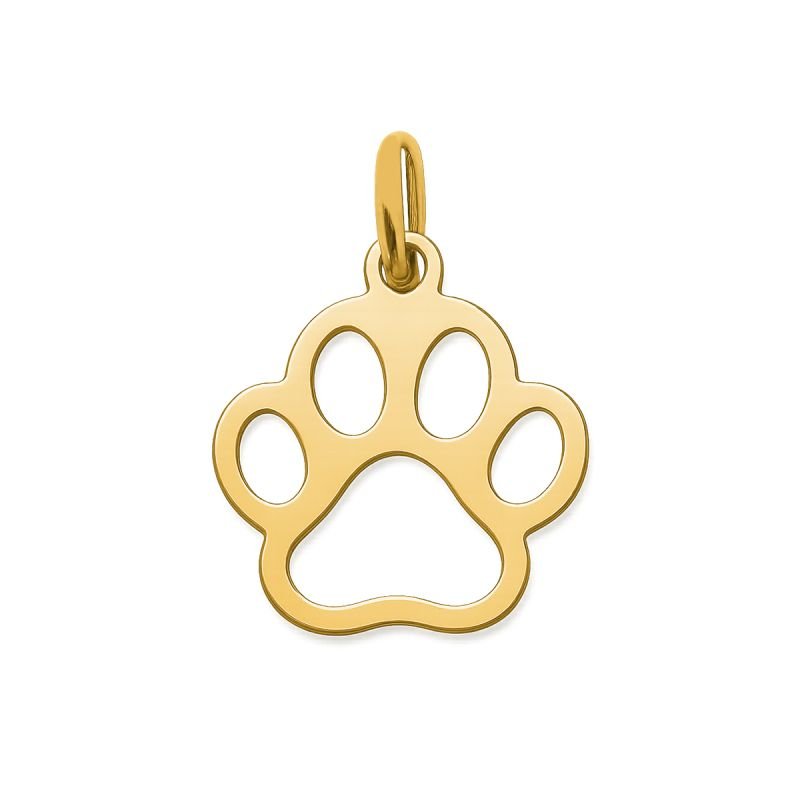 Pingente Patinha Pet Cachorro Gato em Aço Inoxidável