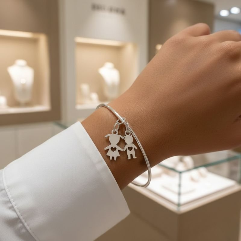 Pulseira Bracelete Fio para Pingentes em Aço Inox