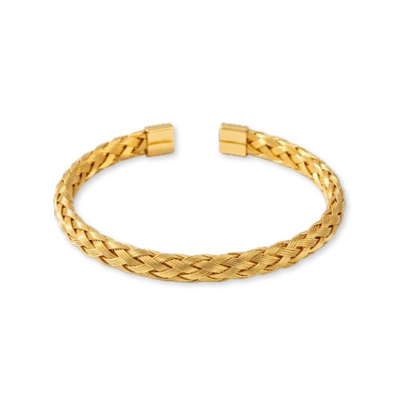 Pulseira Bracelete Trançado em Aço Inox