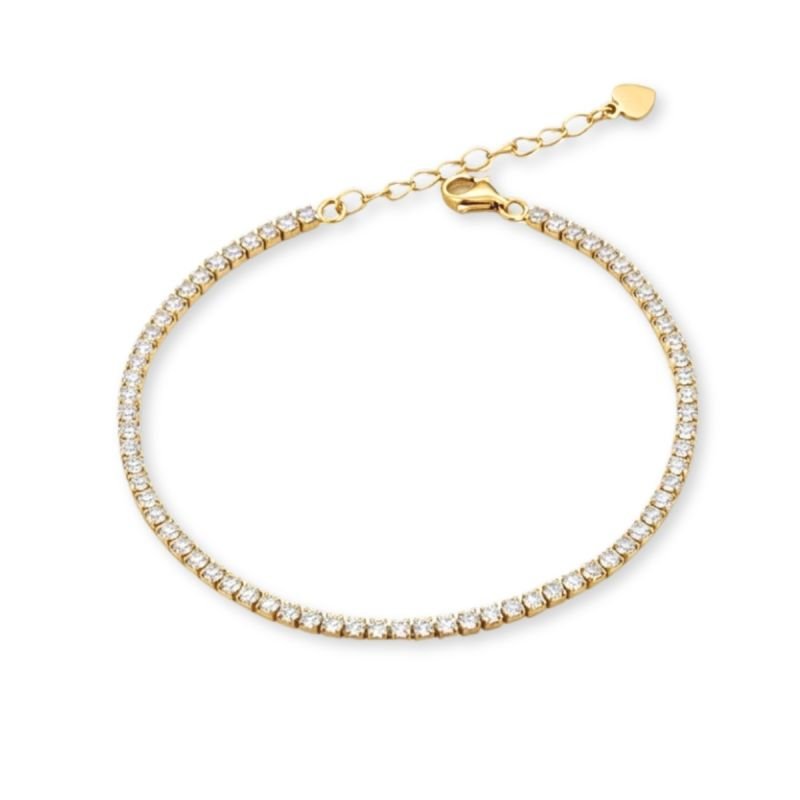 Pulseira Riviera Zircônias 2.5mm Ponto de Luz em Aço Inoxidável