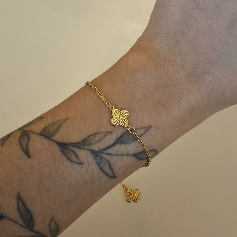 Pulseira Trevo Solitário Virgínia em Aço Inoxidável