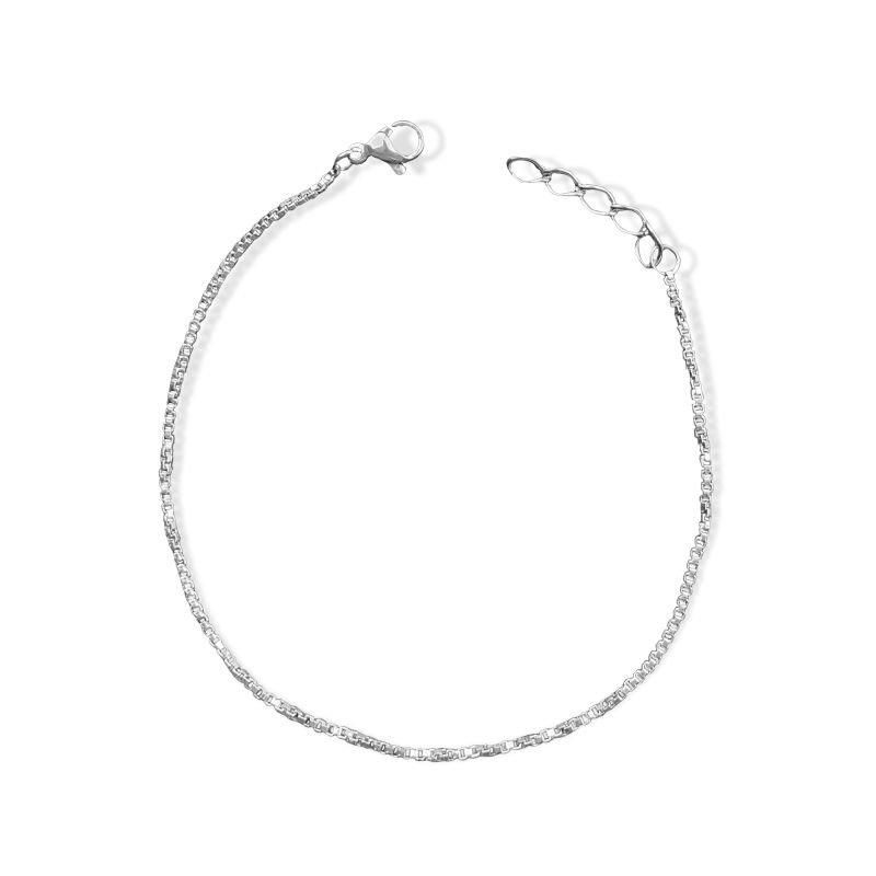 Pulseira Veneziana Fina 1mm em Aço Inox